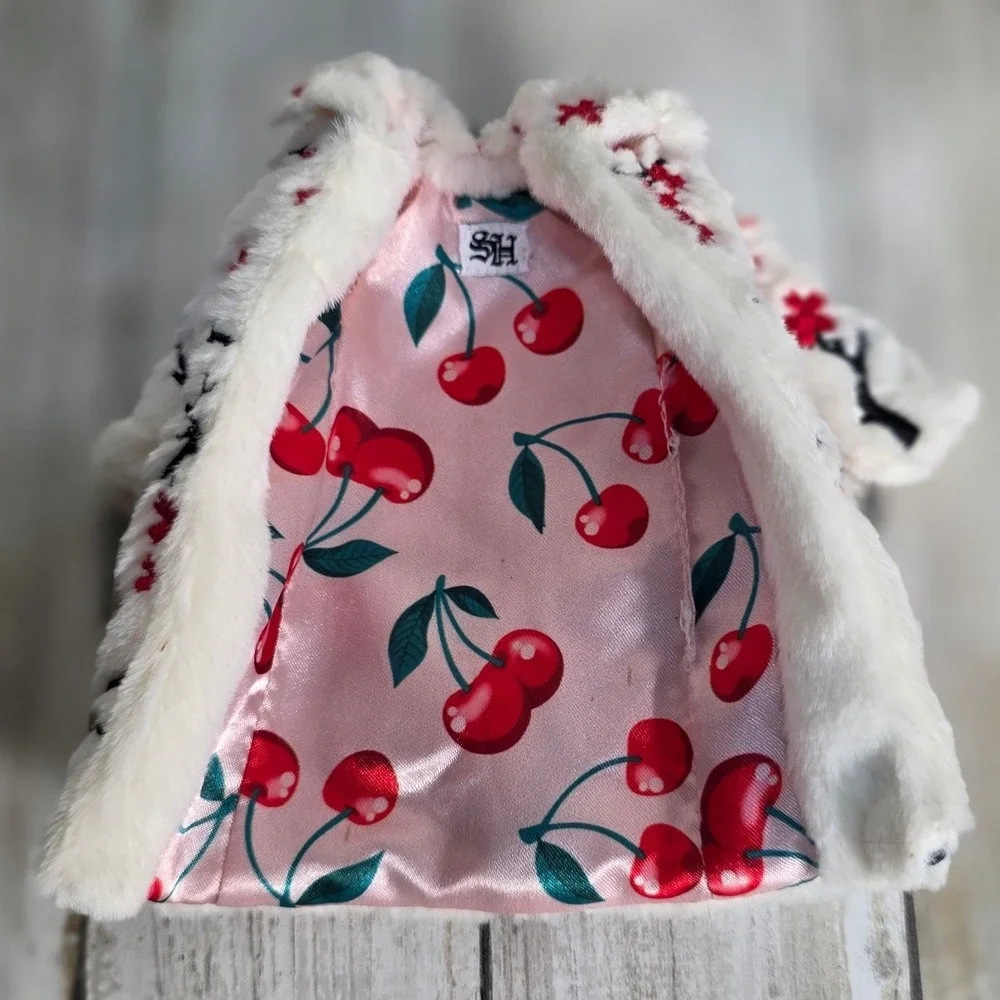 Rainbow Shadow High Rosie Redwood Doll Outfit Cherry Blossom Faux Fur Long Coat - Picture 6 of 9